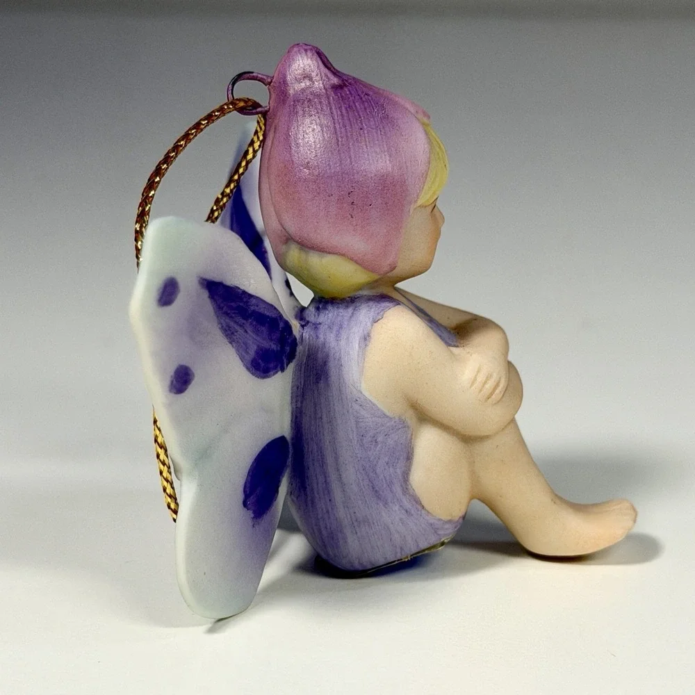 Vintage 1988 Dave Grossman Fairy Dreams Flower Fairy Porcelain Ornament Japan